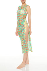 Floral Swim Cover-Up Midi Dress