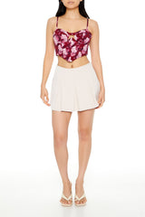 Floral Print Corset Cropped Cami