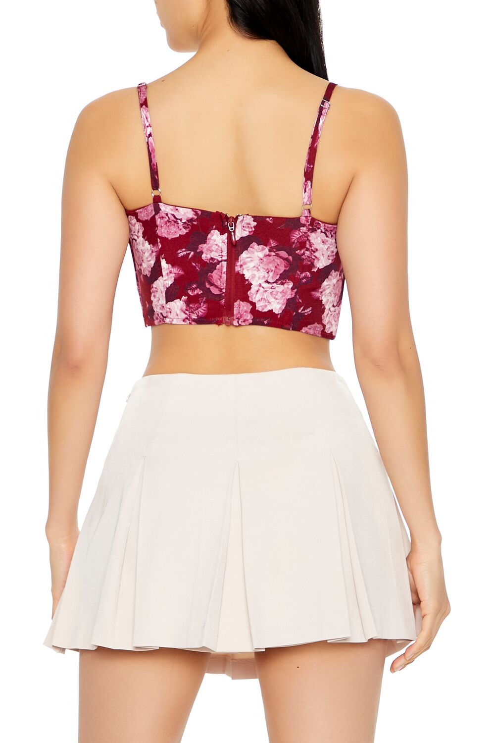 Floral Print Corset Cropped Cami