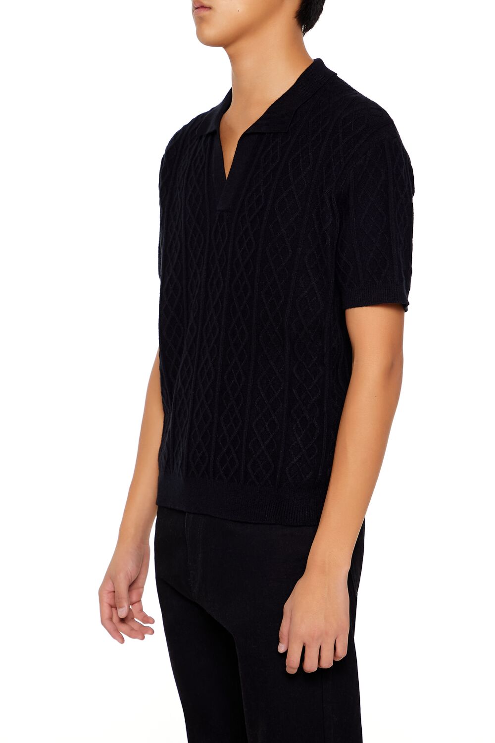 Geo Sweater-Knit Polo Shirt