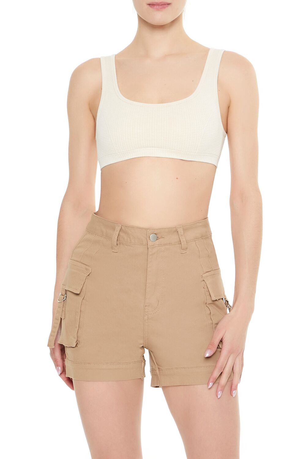 High-Rise Utility Cargo Shorts