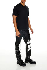 Split Face Faux Leather Pants