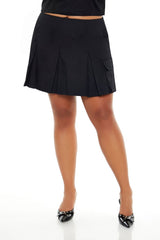 Plus Size Pleated Cargo Skirt