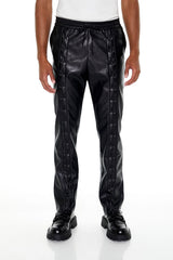 Faux Leather Lace-Up Pants