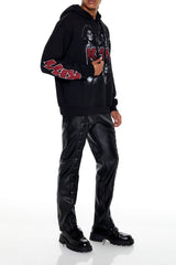 Faux Leather Lace-Up Pants