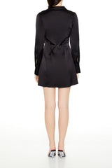 Satin Mini Shirt Dress