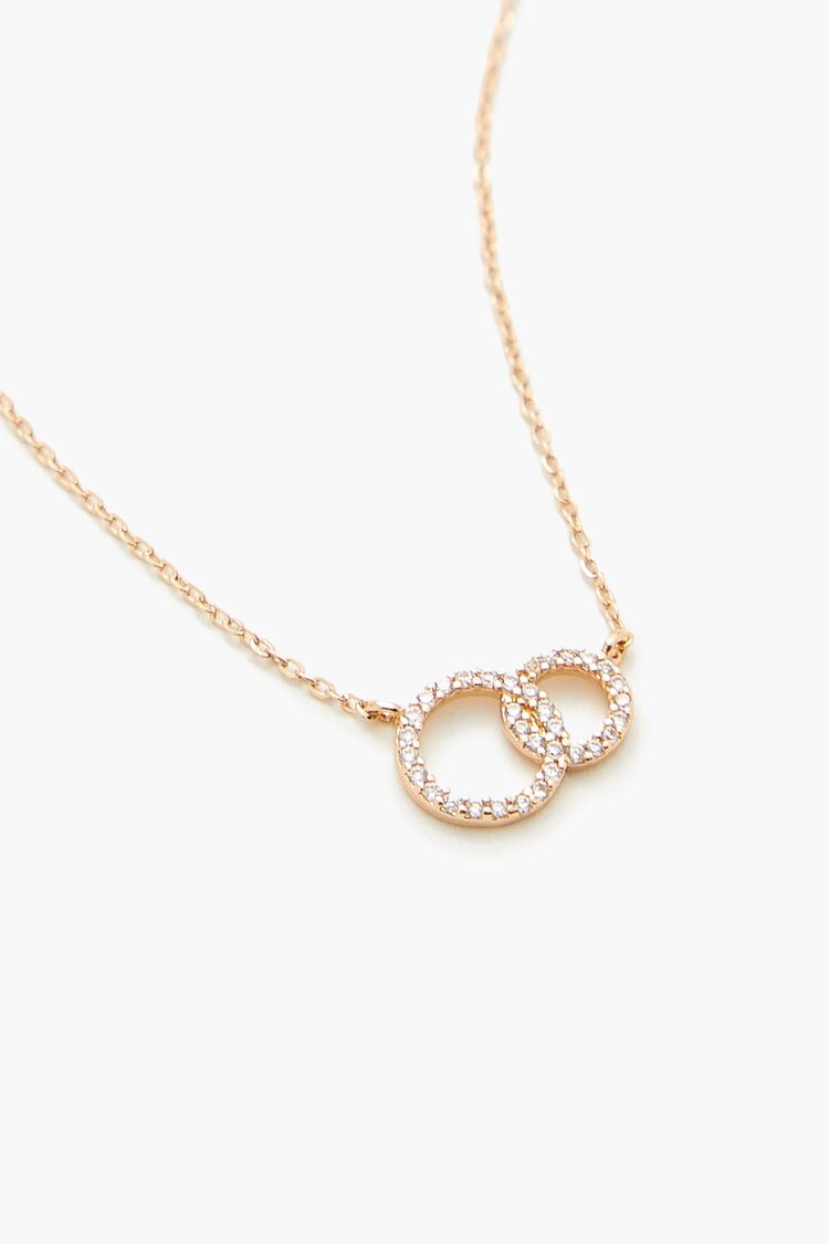 Rhinestone Hoop Charm Necklace