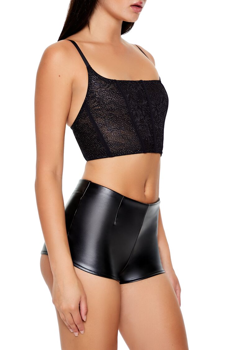 Rhinestone Lingerie Corset Top