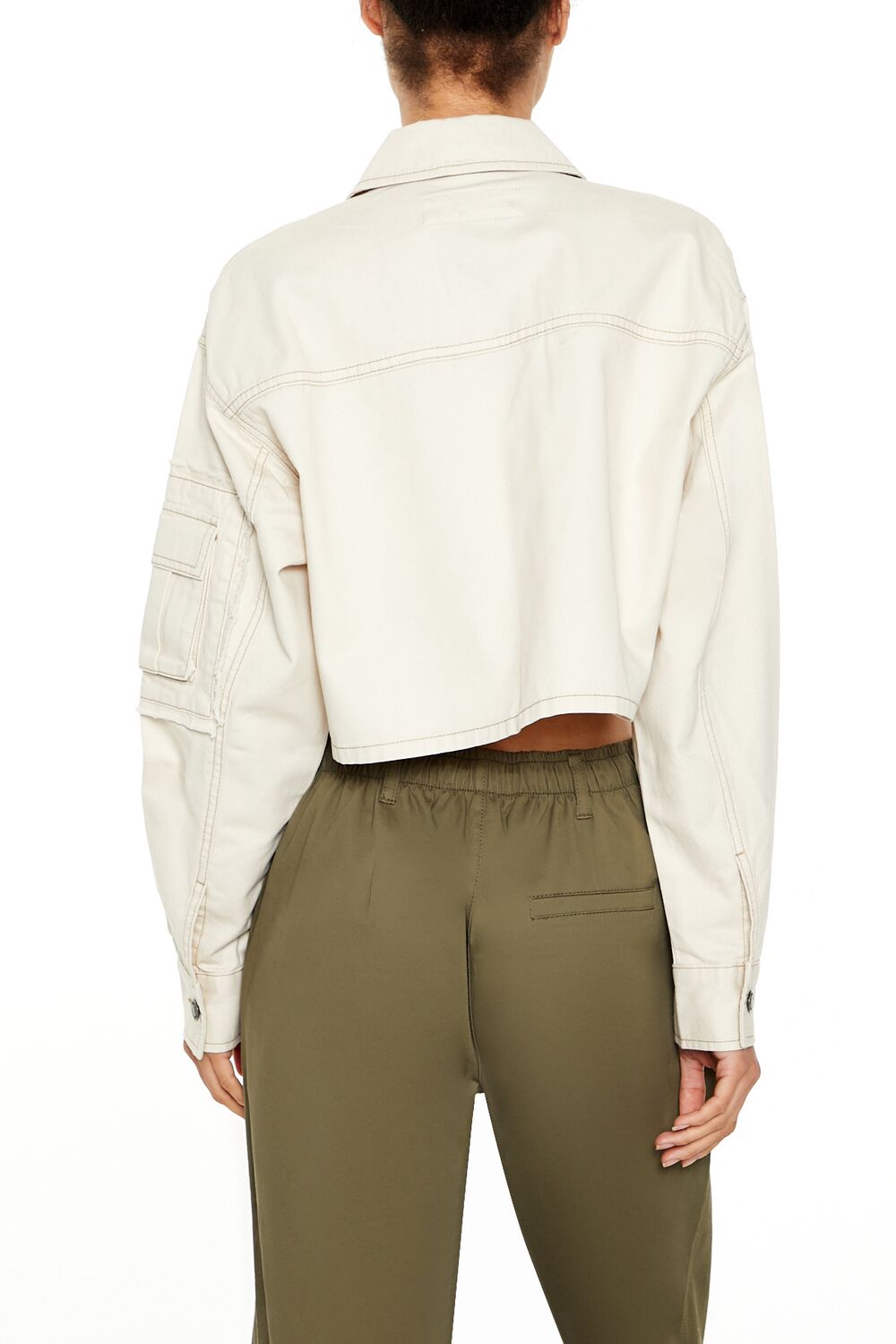 Cropped Cargo Trucker Jacket