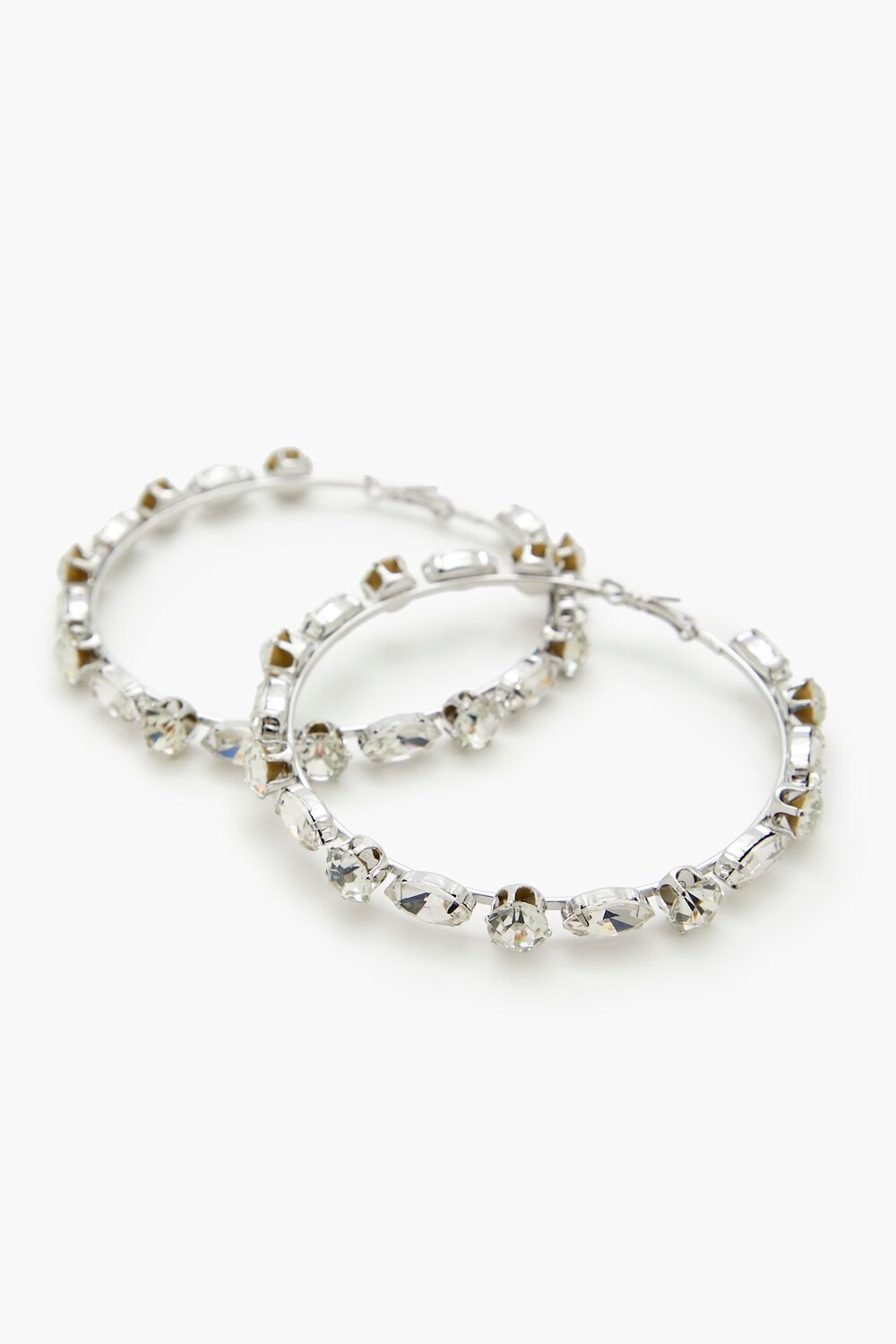 Faux Gem Hoop Earrings