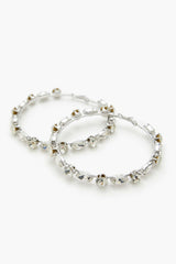 Faux Gem Hoop Earrings
