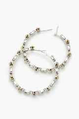 Faux Gem Hoop Earrings