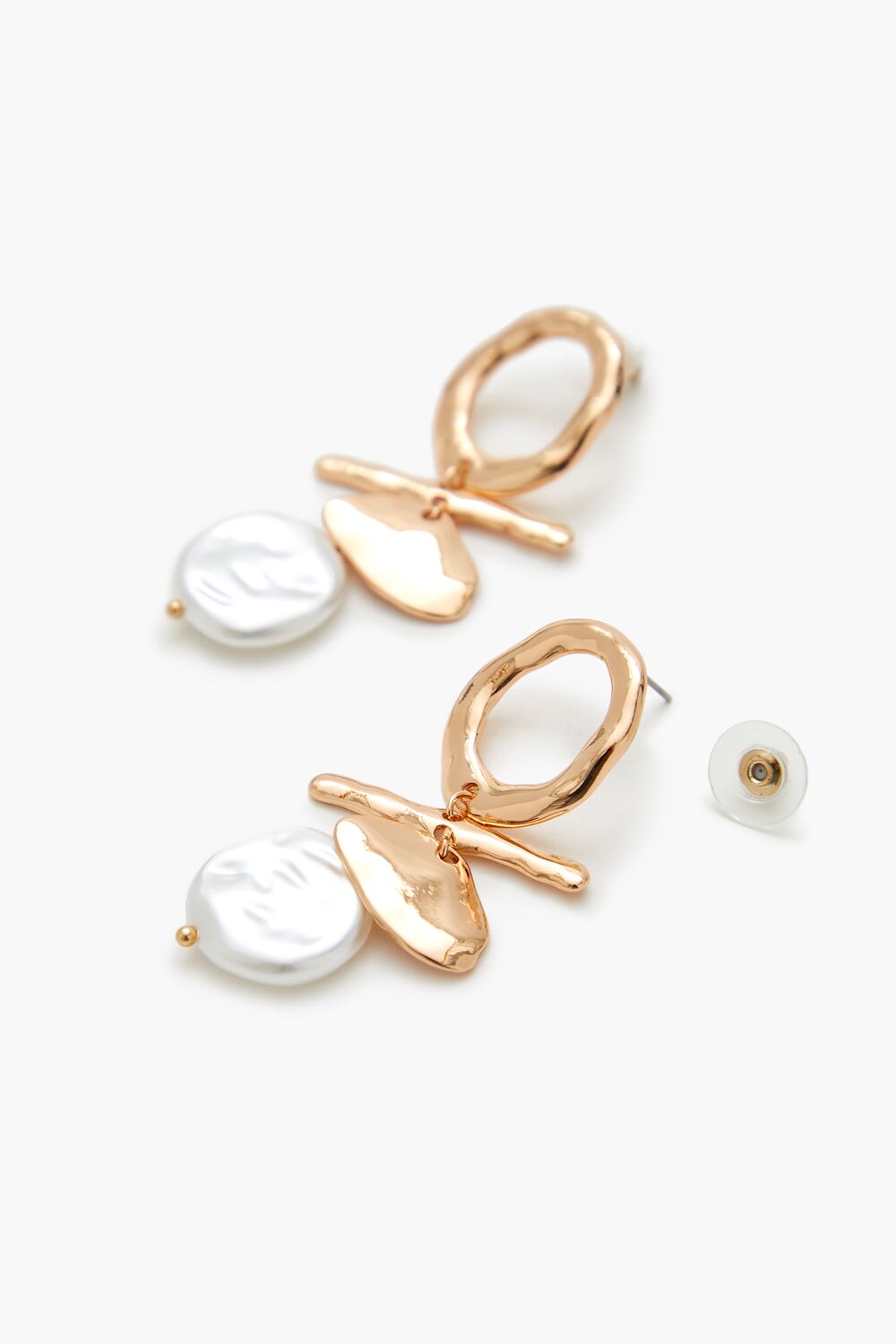 Geo Faux Pearl Drop Earrings
