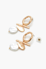 Geo Faux Pearl Drop Earrings