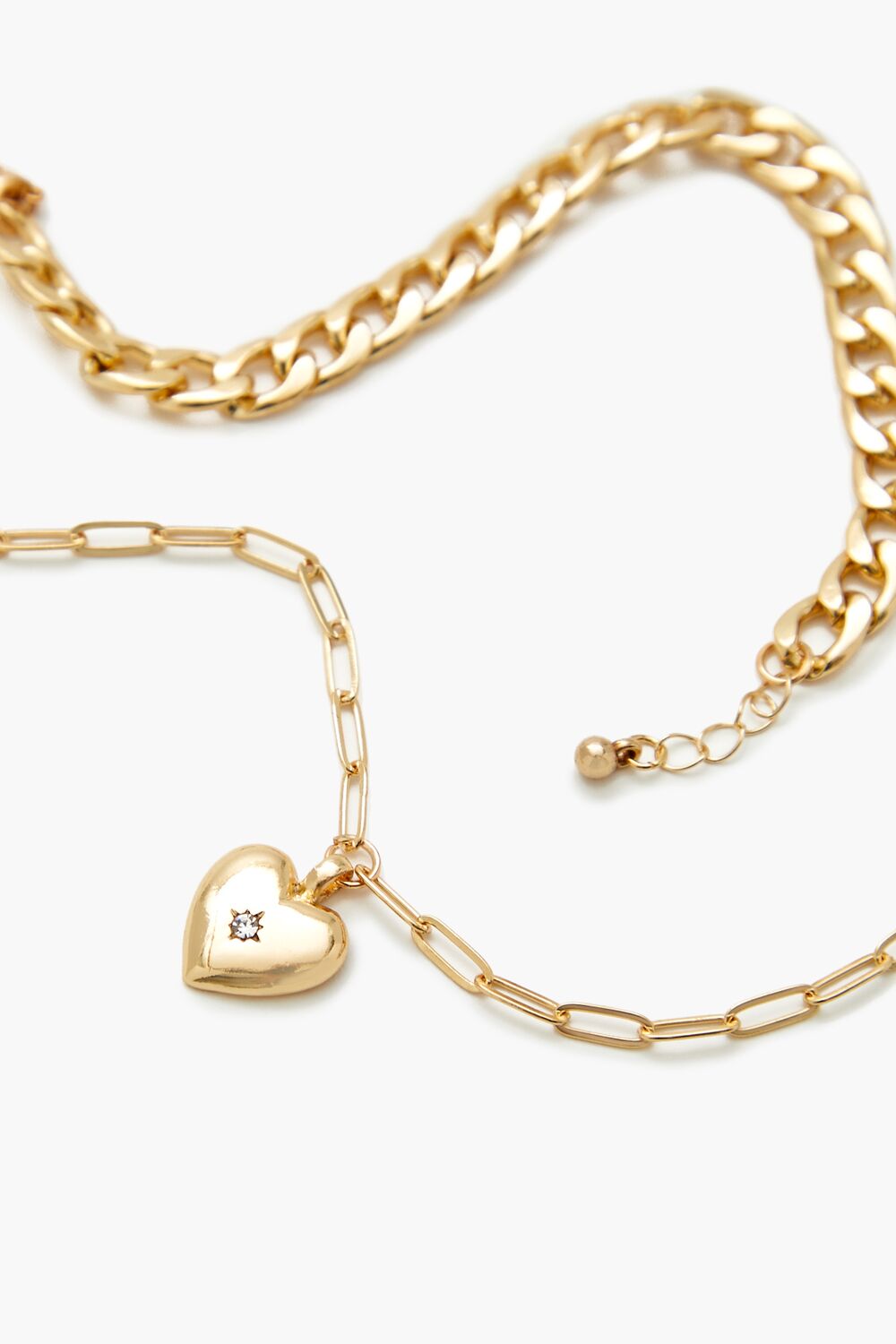 Rhinestone Heart Bracelet Set