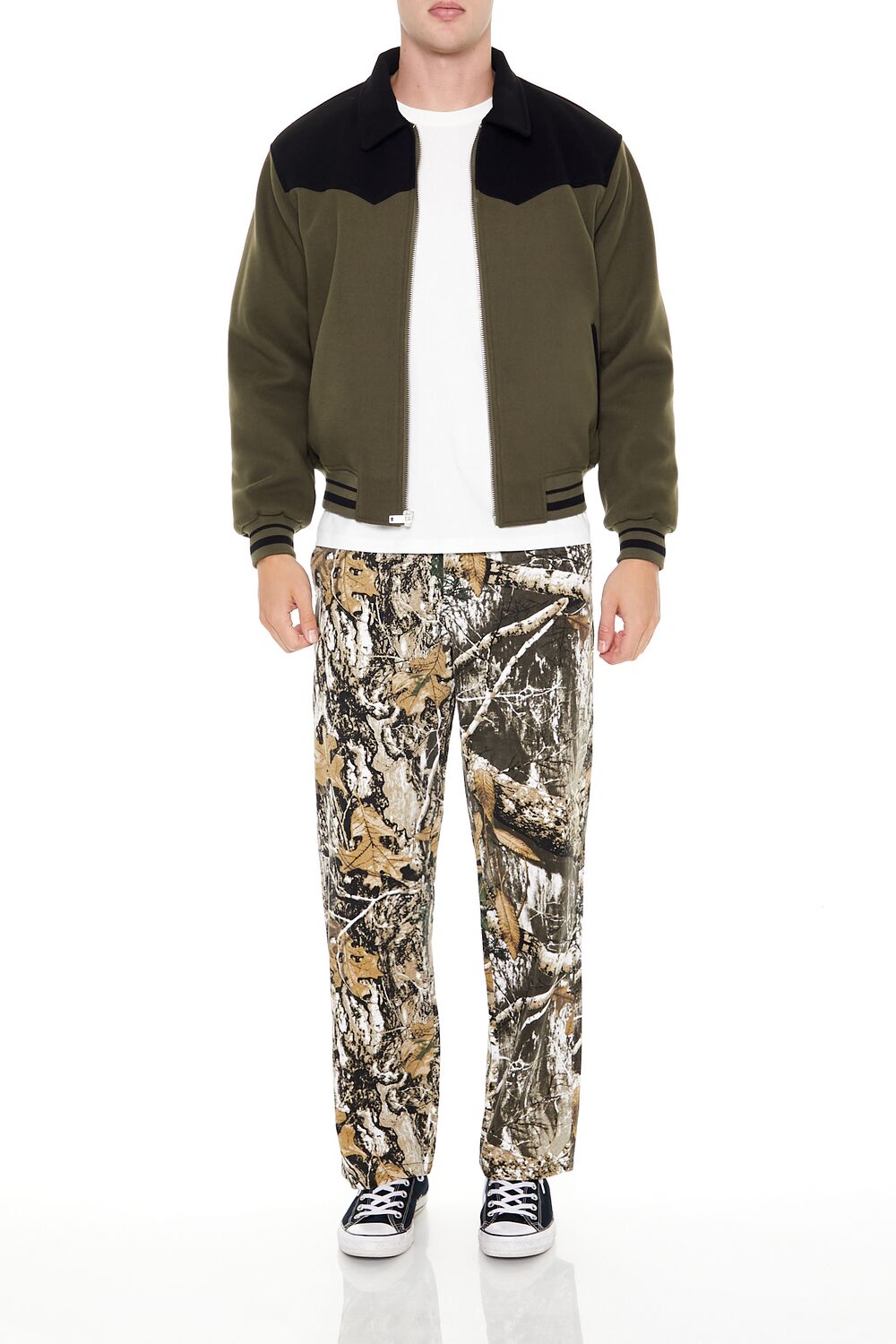 Colorblock Zip-Up Bomber Jacket
