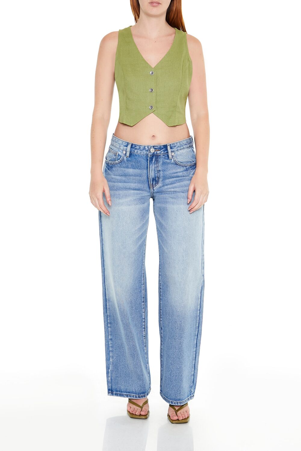 Cropped V-Neck Vest