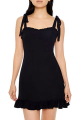 Tie-Strap Sweetheart Mini Dress