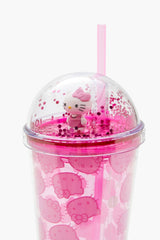 Hello Kitty Glitter Tumbler & Straw Set