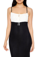 Colorblock Bow Cami Maxi Dress
