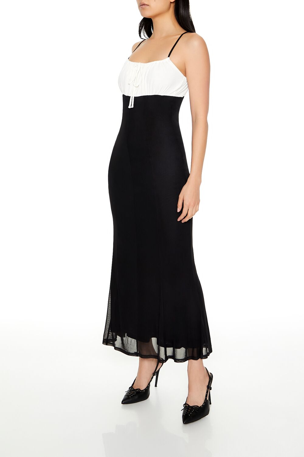Colorblock Bow Cami Maxi Dress