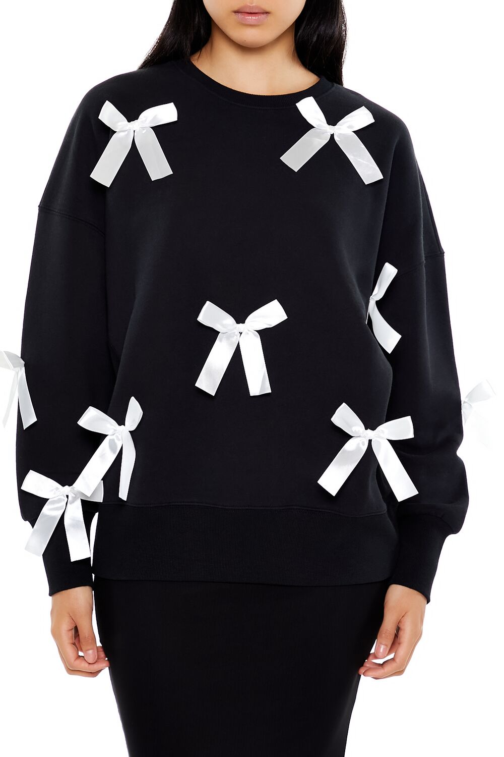 Fleece Bow Crew Pullover