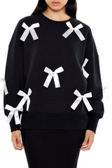 Fleece Bow Crew Pullover