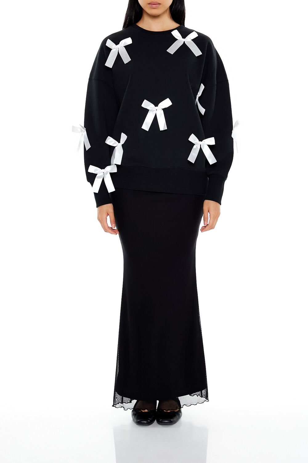 Fleece Bow Crew Pullover