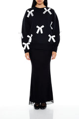 Fleece Bow Crew Pullover