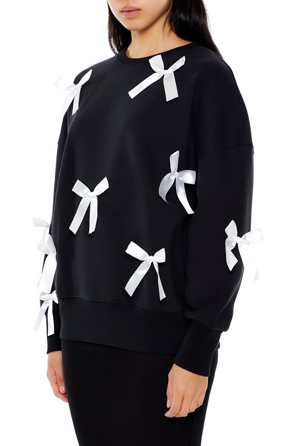 Fleece Bow Crew Pullover