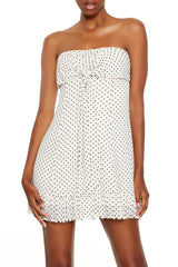 Strapless Polka Dot Mini Dress