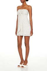 Strapless Polka Dot Mini Dress