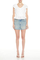 Smocked Ruffle-Trim Top
