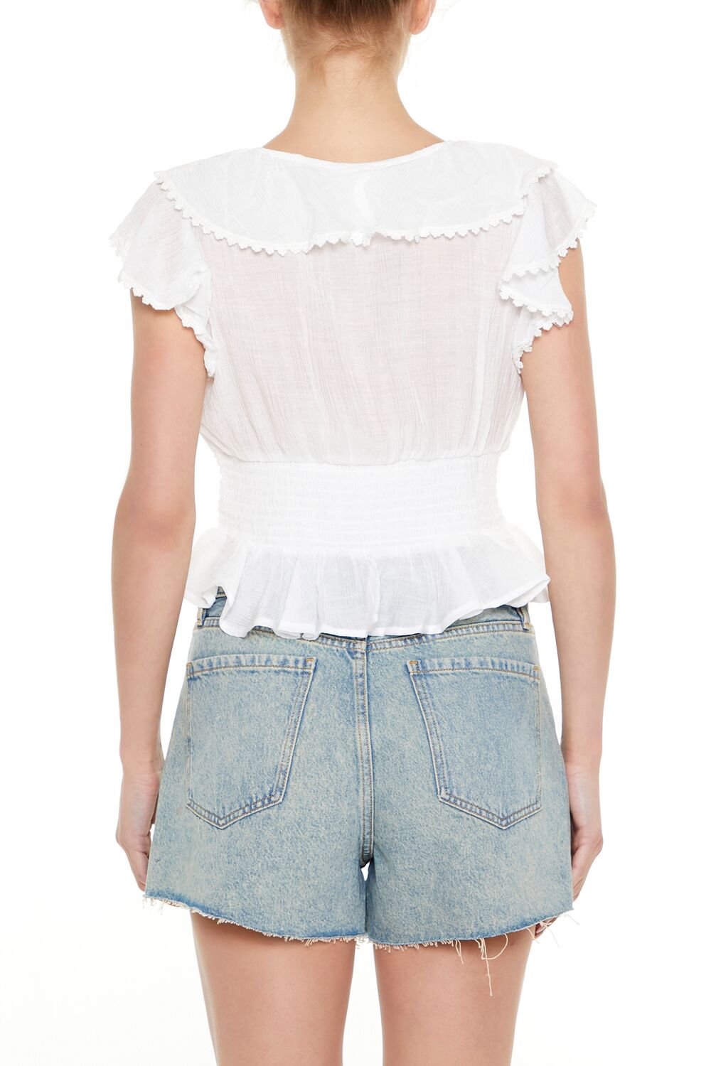 Smocked Ruffle-Trim Top