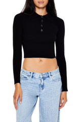 Ribbed Knit Cropped Sweater