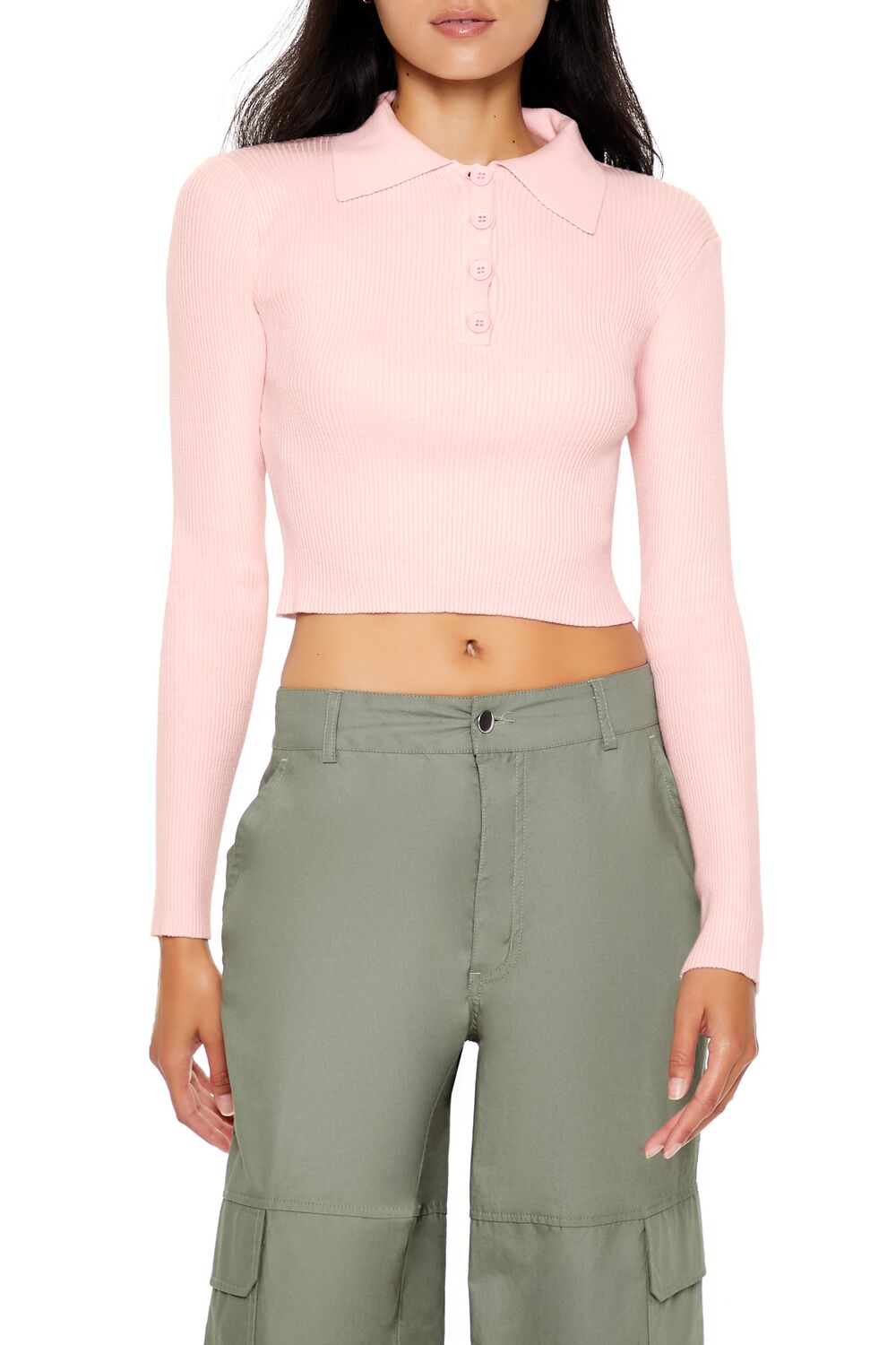 Ribbed Knit Cropped Sweater