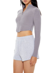 Cropped Zip-Up Sweater