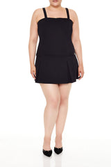 Plus Size Pleated Mini Dress
