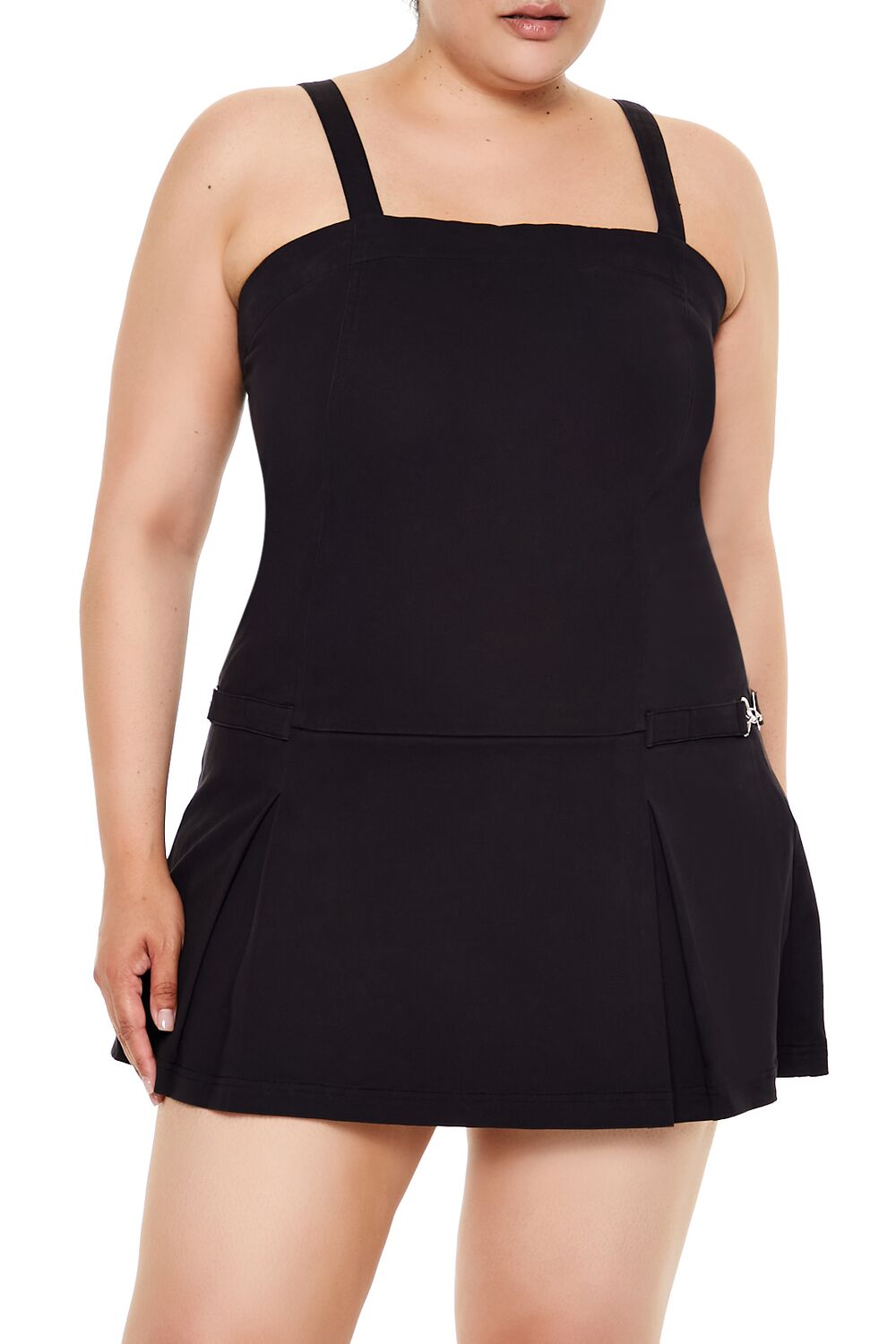 Plus Size Pleated Mini Dress