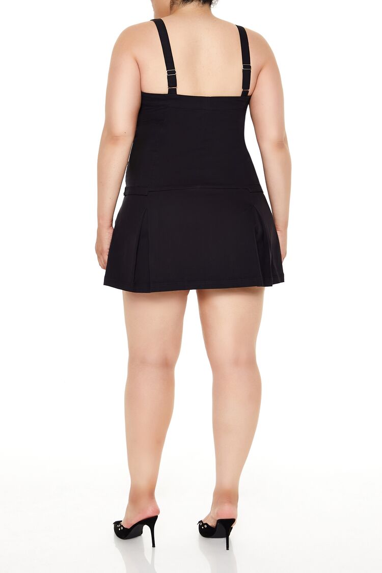 Plus Size Pleated Mini Dress