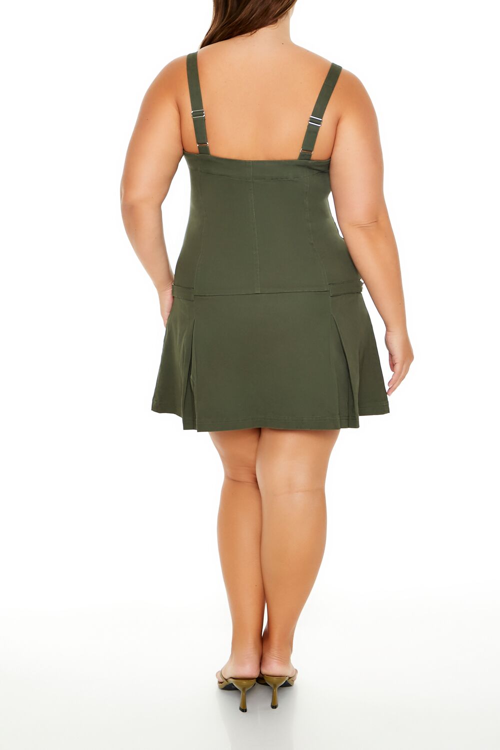 Plus Size Pleated Mini Dress