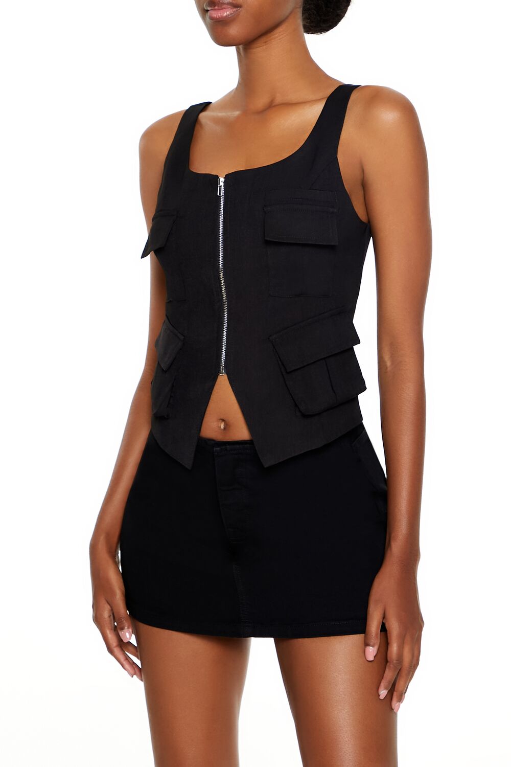 Cargo Split-Hem Crop Top