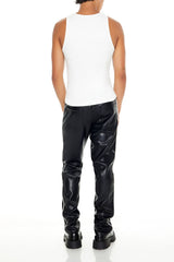 Slim-Fit Faux Leather Pants