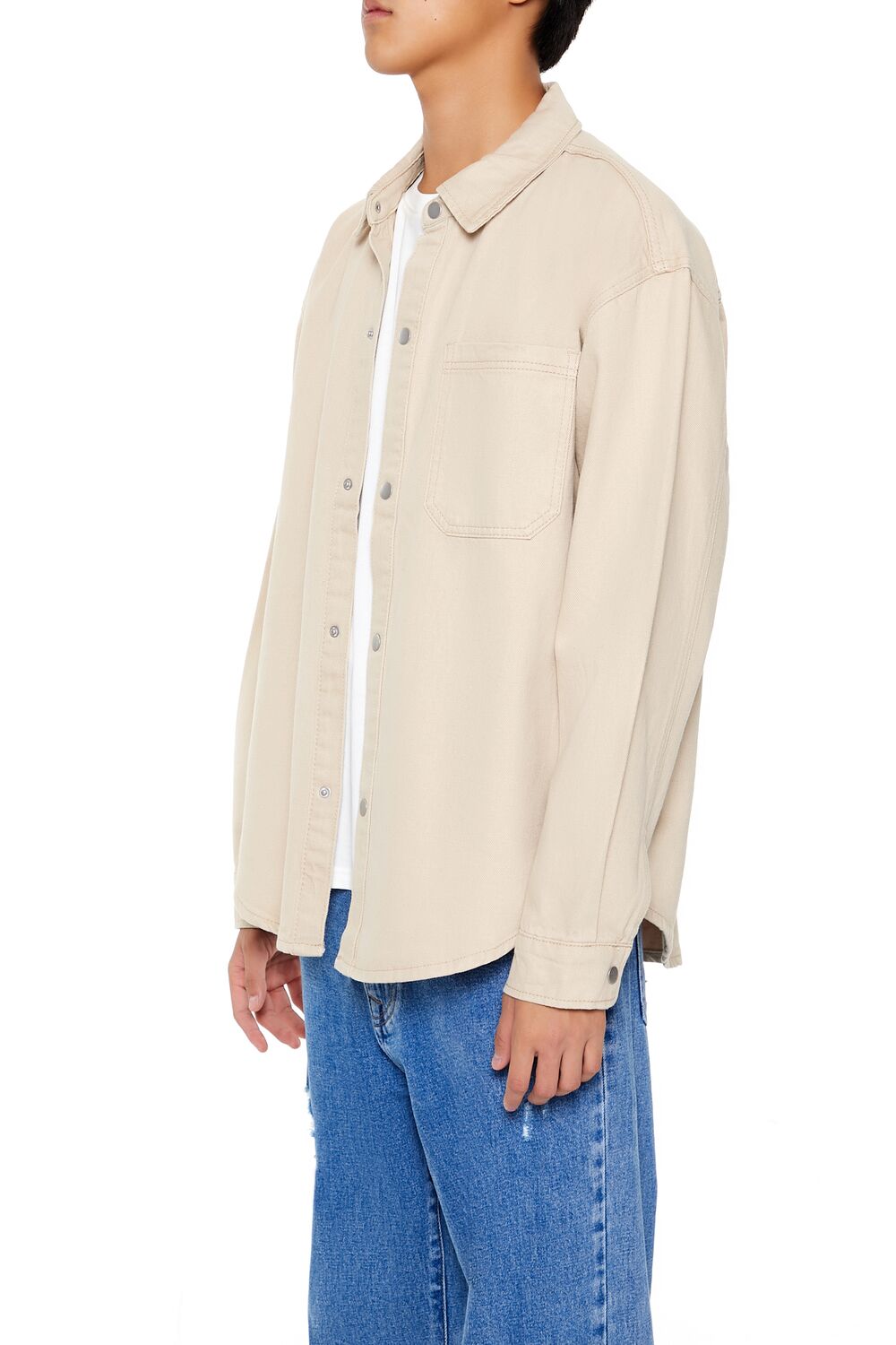 Cotton Curved-Hem Shirt