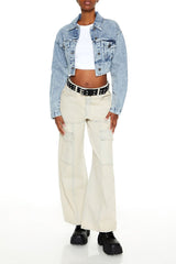 Heart Acid Wash Denim Jacket