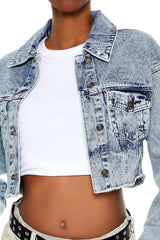 Heart Acid Wash Denim Jacket