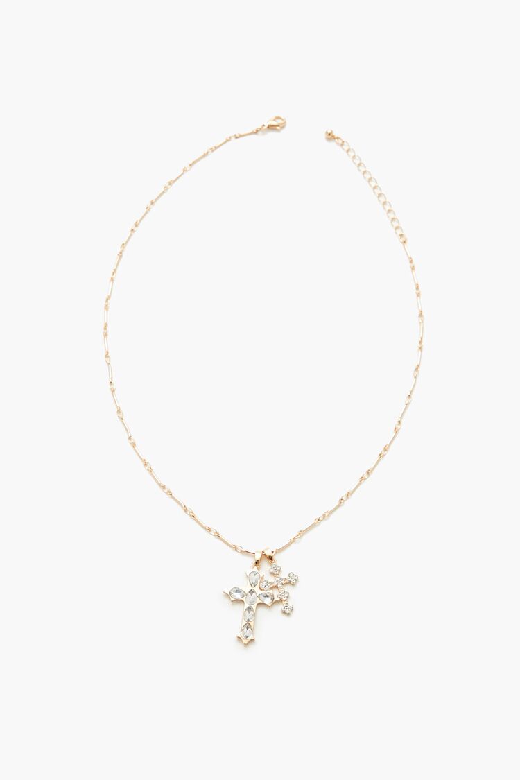 Rhinestone Cross Charm Necklace