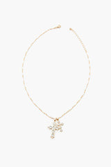Rhinestone Cross Charm Necklace