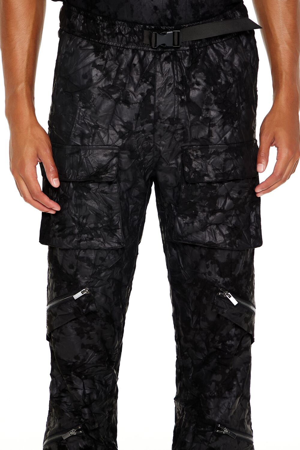 Textured Slim-Fit Mid-Rise Pants
