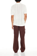 Distressed Mid-Rise Cargo Jeans